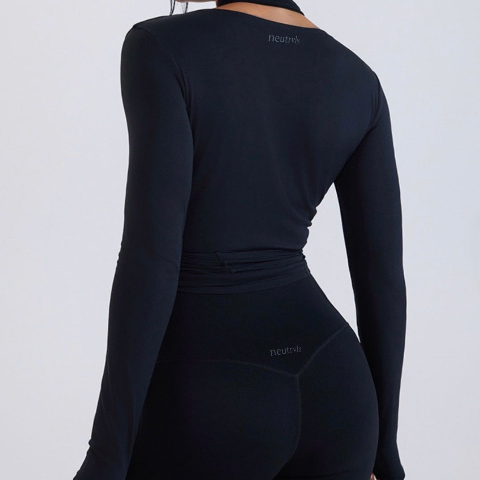 Flow Wrap Top Black